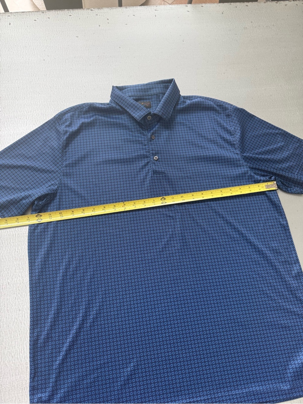 Greg Norman Collection Blue Micro-Pattern Performance Polo - Picture 8 of 13